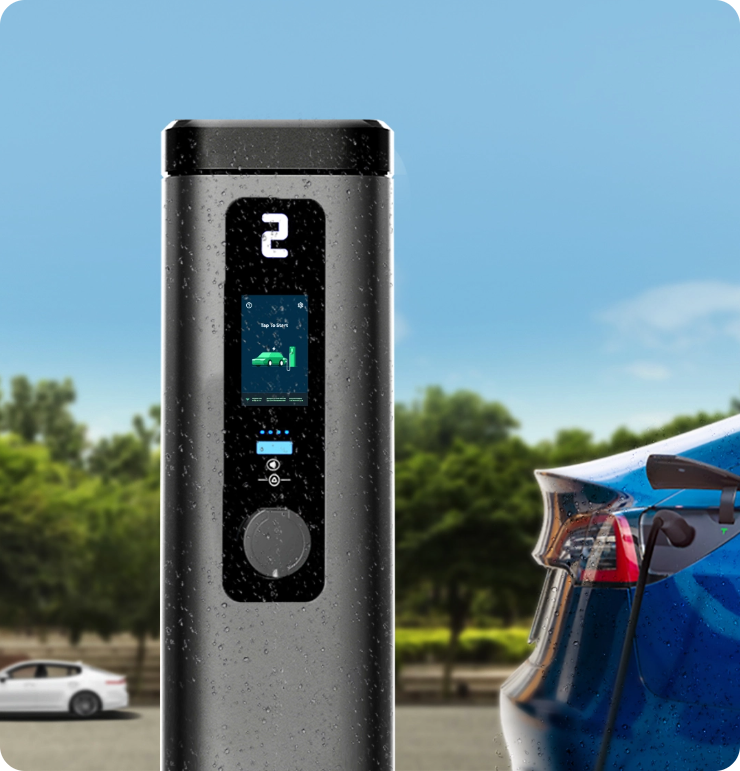 44kW EV Charger - Dual EV Charger for simultaneous charging of two electric vehicles in Abu Dhabi, UAE.
